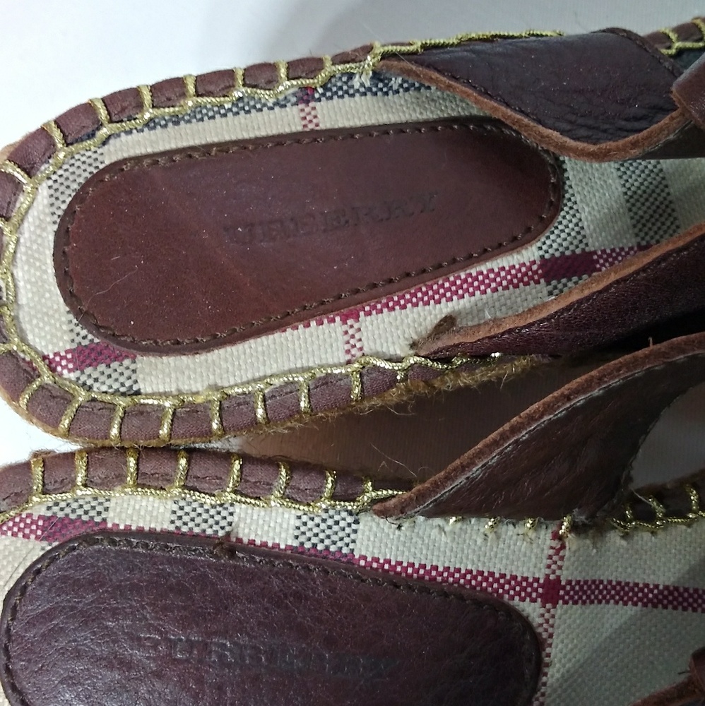 Burberry Leather Espadrille Wedge Sandal - Picture 4 of 6